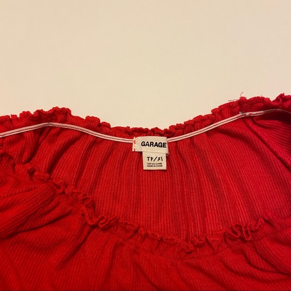 Garage Off-Shoulder Crop Top - Picture 3 of 3